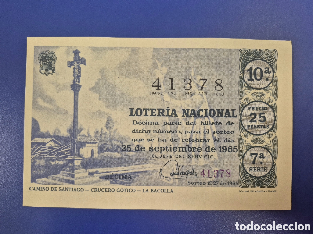Loter&iacute;a Nacional: LOTERIA NACIONAL SORTEO 27 DE 1965 SERIE 7