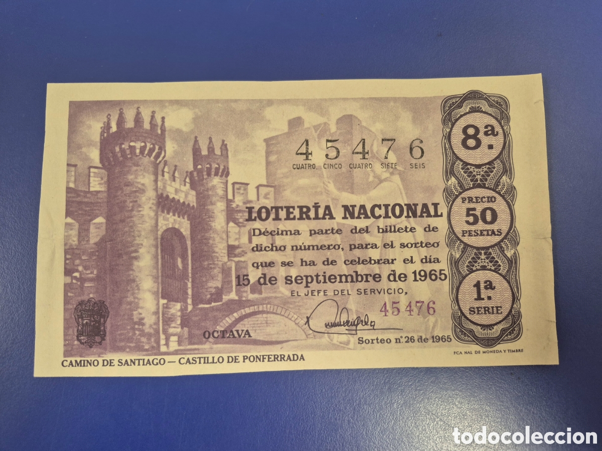 Loter&iacute;a Nacional: LOTERIA NACIONAL SORTEO 26 DE 1965 SERIE 1