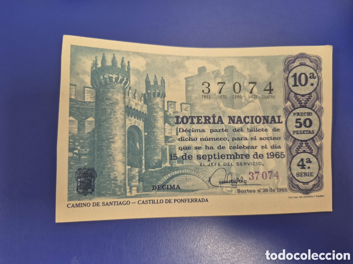 Loter&iacute;a Nacional: LOTERIA NACIONAL SORTEO 26 DE 1965 SERIE 4