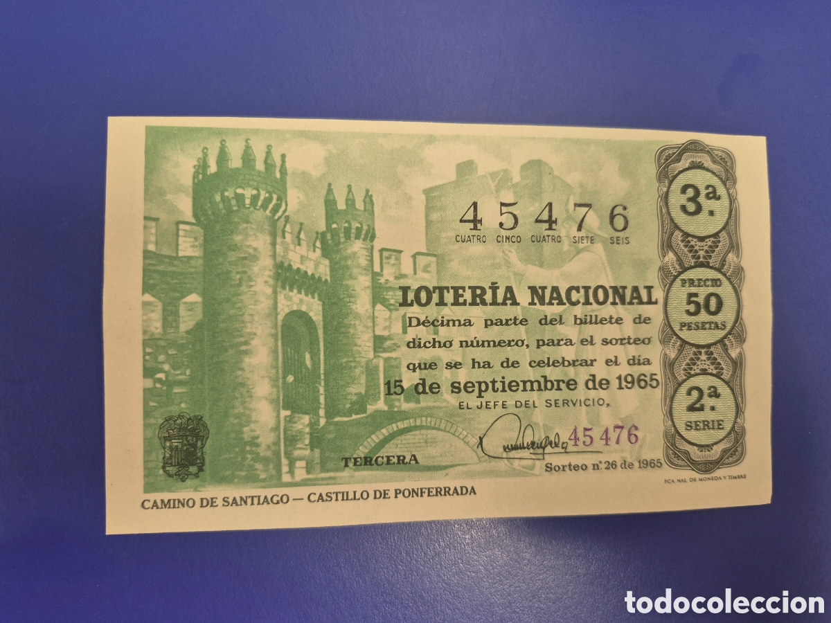 Loter&iacute;a Nacional: LOTERIA NACIONAL SORTEO 26 DE 1965 SERIE 2