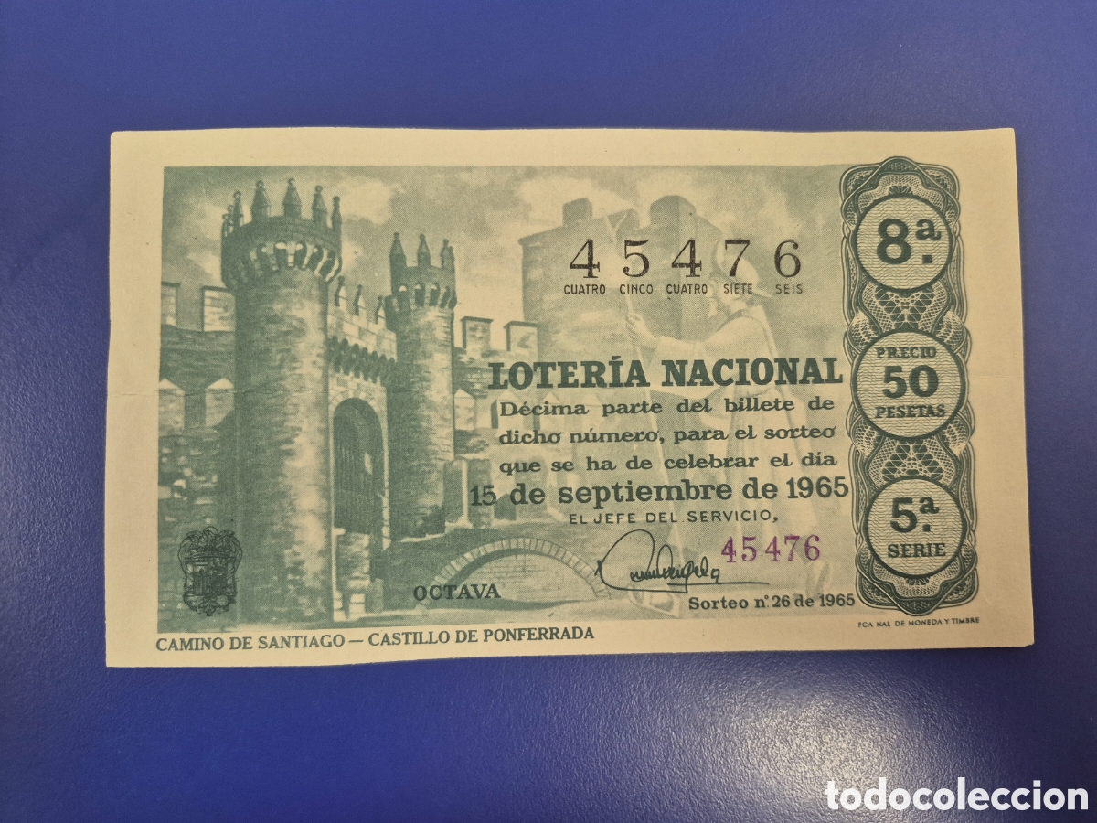 Loter&iacute;a Nacional: LOTERIA NACIONAL SORTEO 26 DE 1965 SERIE 5