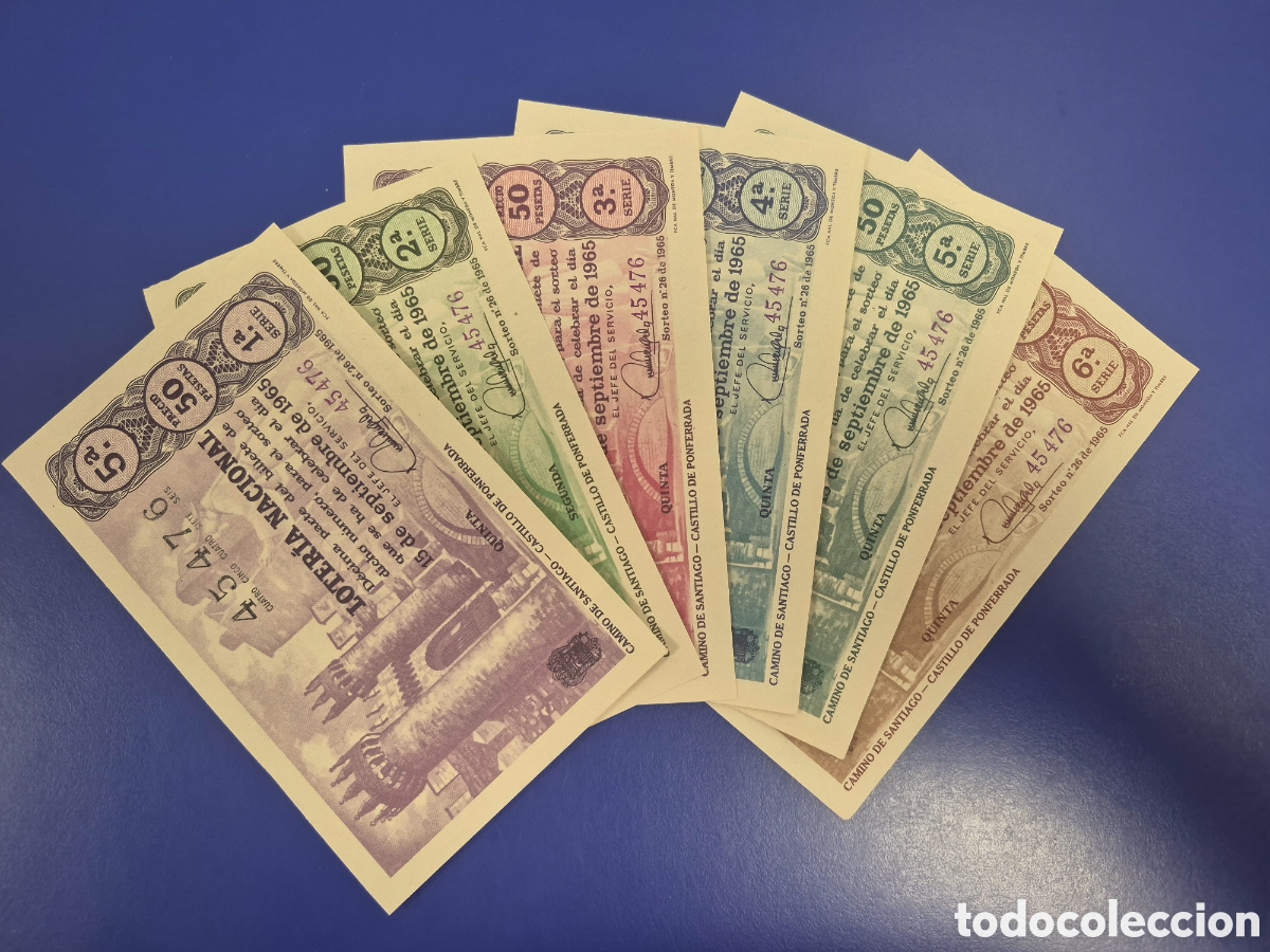Loter&iacute;a Nacional: LOTERIA NACIONAL SORTEO 26 DE 1965 SERIE COMPLETA