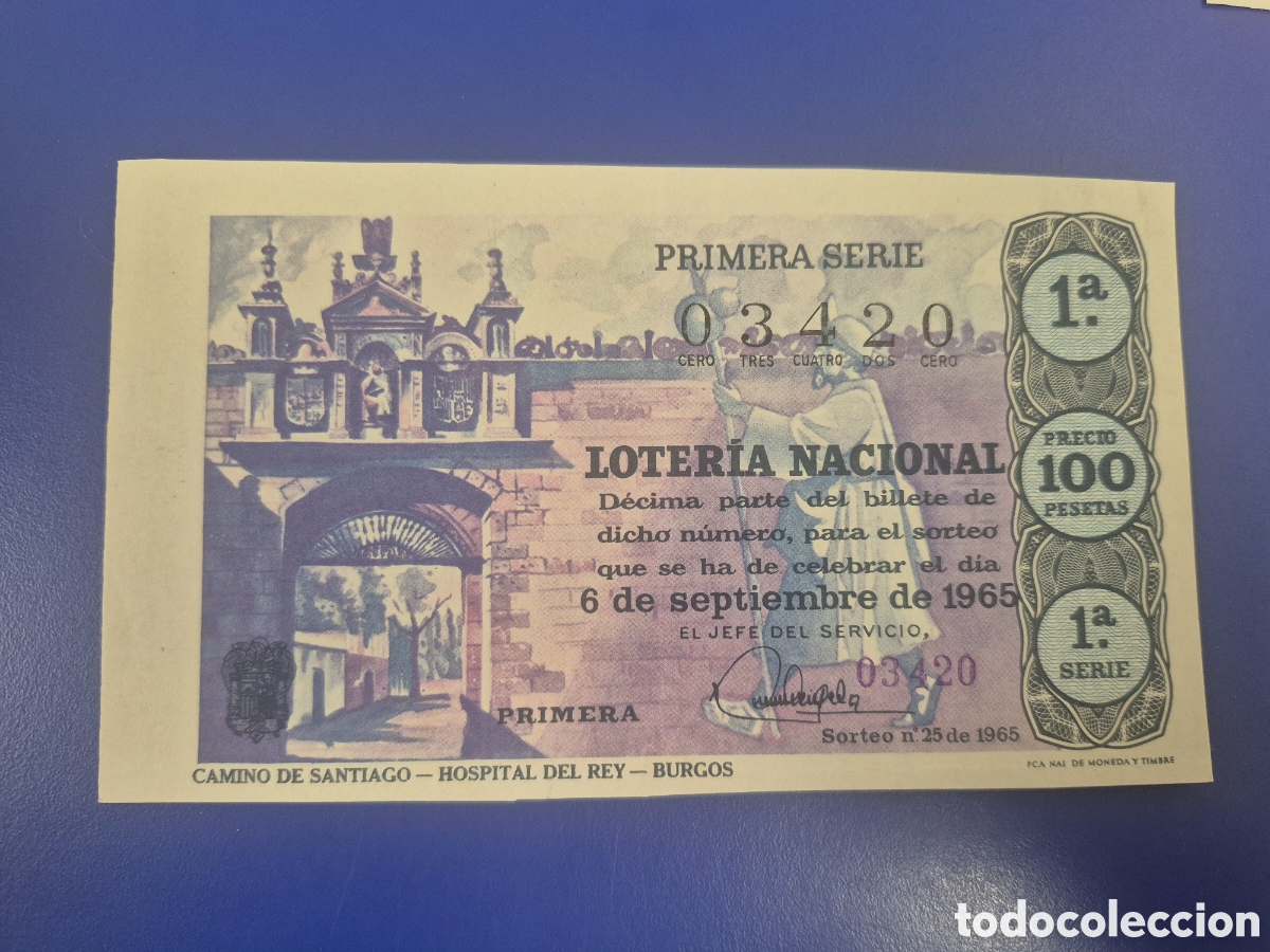 Loter&iacute;a Nacional: LOTERIA NACIONAL SORTEO 25 DE 1966 SERIE 1