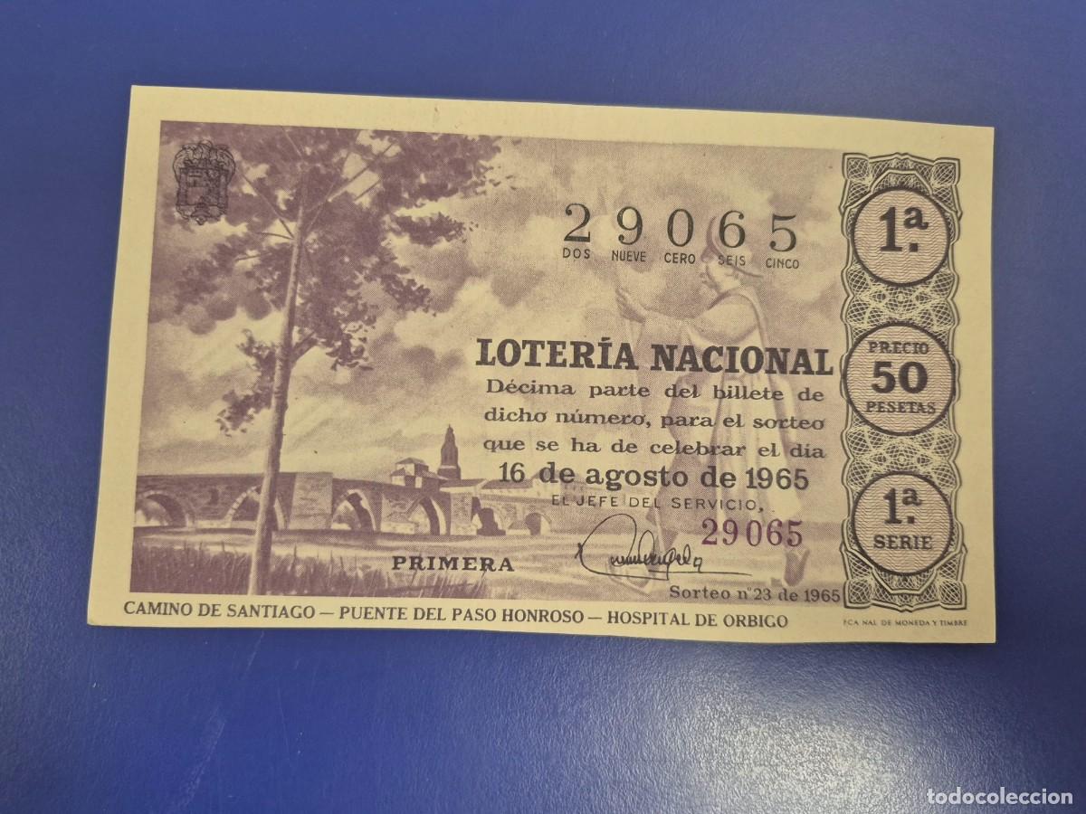 Loter&iacute;a Nacional: LOTERIA NACIONAL SORTEO 23 DE 1965 SERIE 1