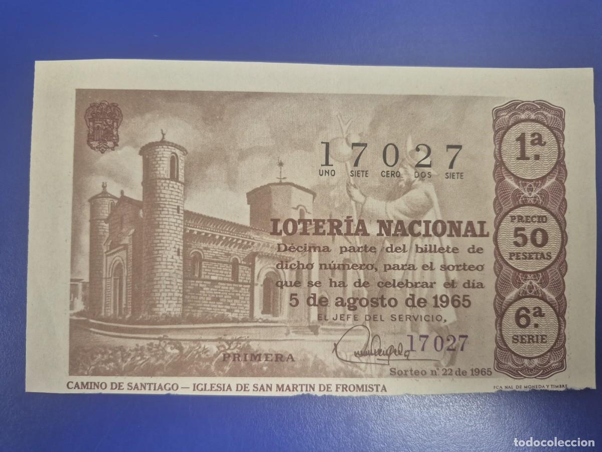 Loter&iacute;a Nacional: LOTERIA NACIONAL SORTEO 22 DE 1965 SERIE 6