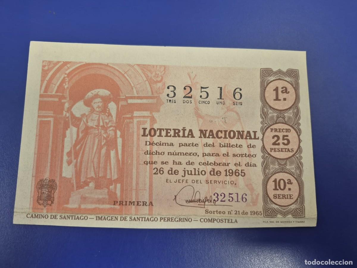 Loter&iacute;a Nacional: LOTERIA NACIONAL SORTEO 21 DE 1965 SERIE 10
