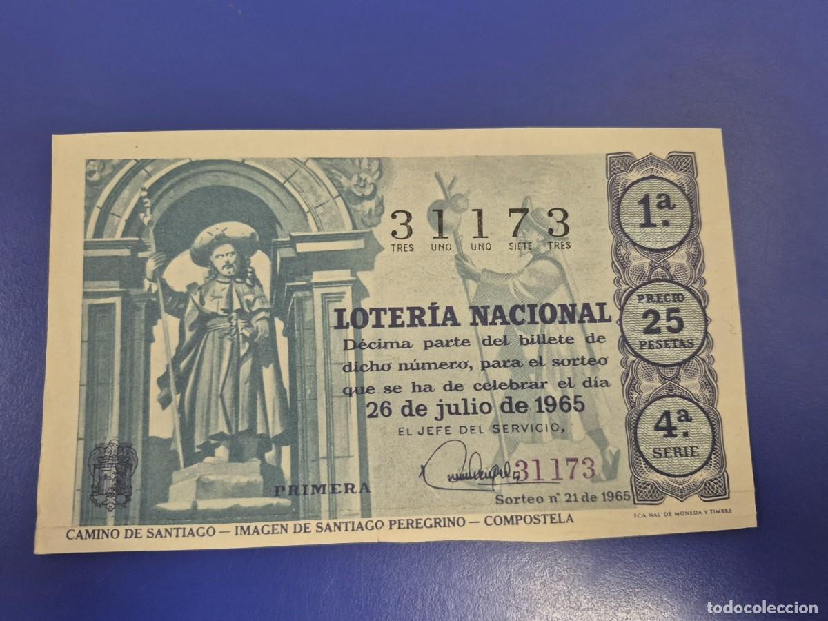 Loter&iacute;a Nacional: LOTERIA NACIONAL SORTEO 21 DE 1965 SERIE 4