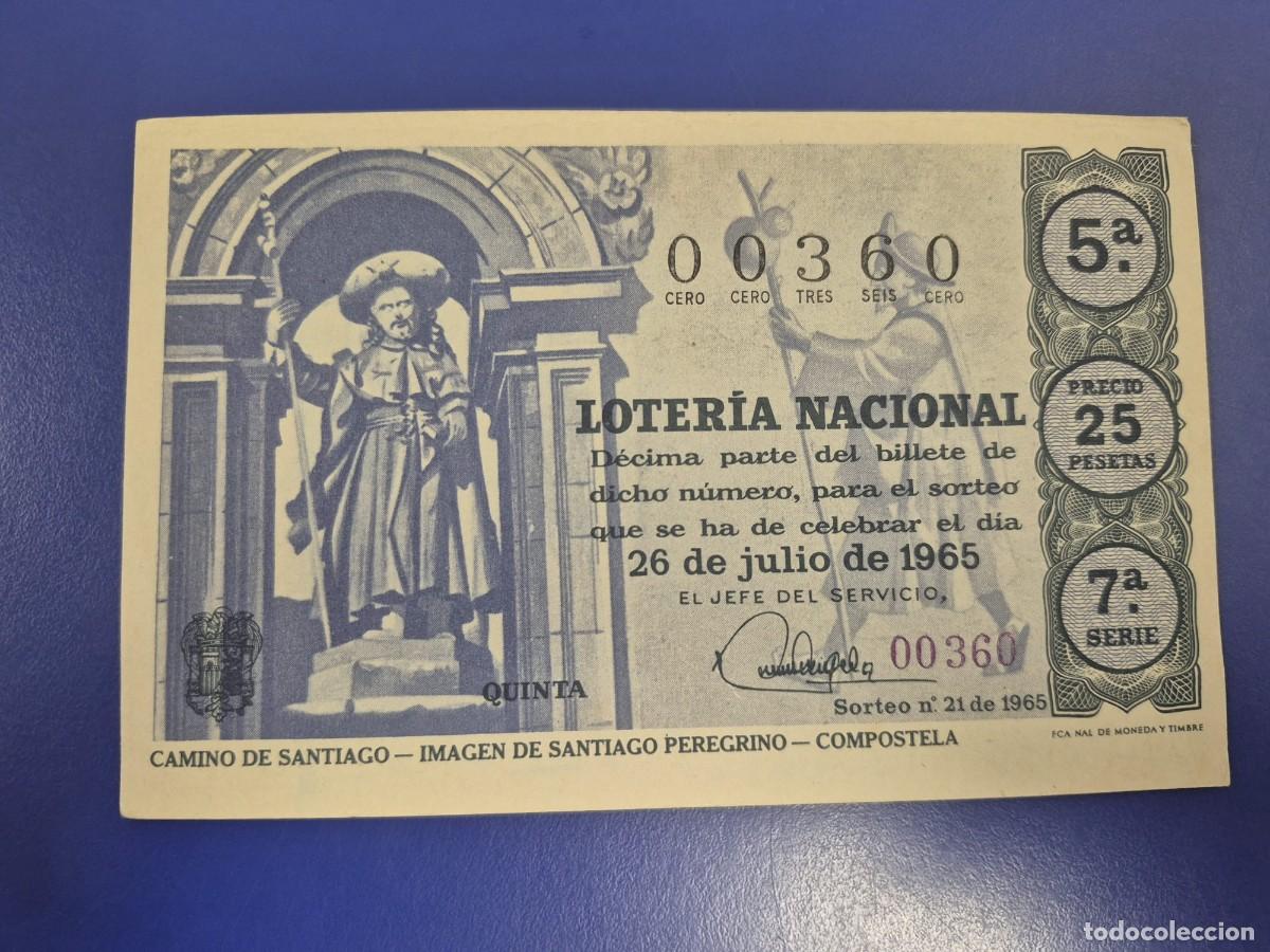 Loter&iacute;a Nacional: LOTERIA NACIONAL SORTEO 21 DE 1965 SERIE 7