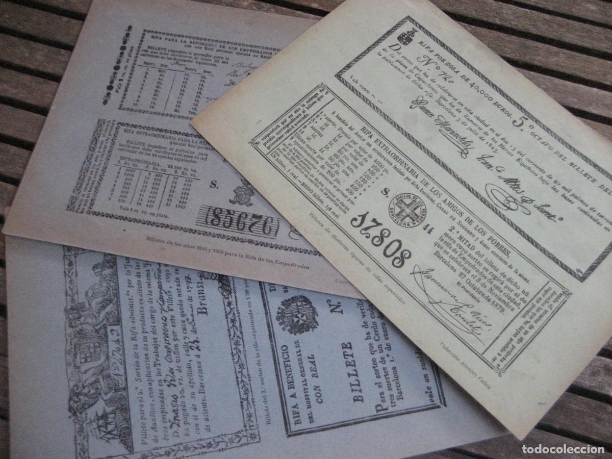 Loter&iacute;a Nacional: 12 reproducciones antiguas de billetes de loteria y rifas de colecciones privadas 1799 1837 ...