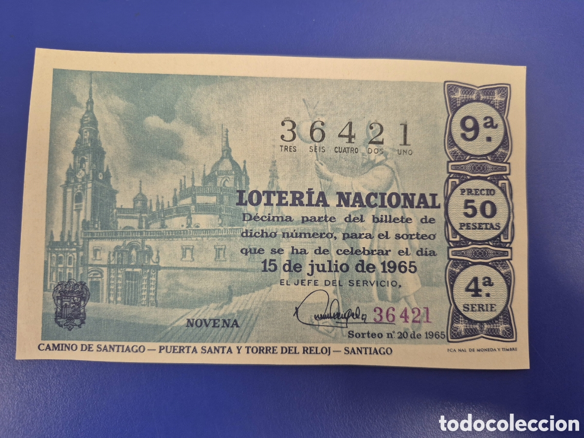 Loter&iacute;a Nacional: LOTERIA NACIONAL SORTEO 20 DE 1965 SERIE 4