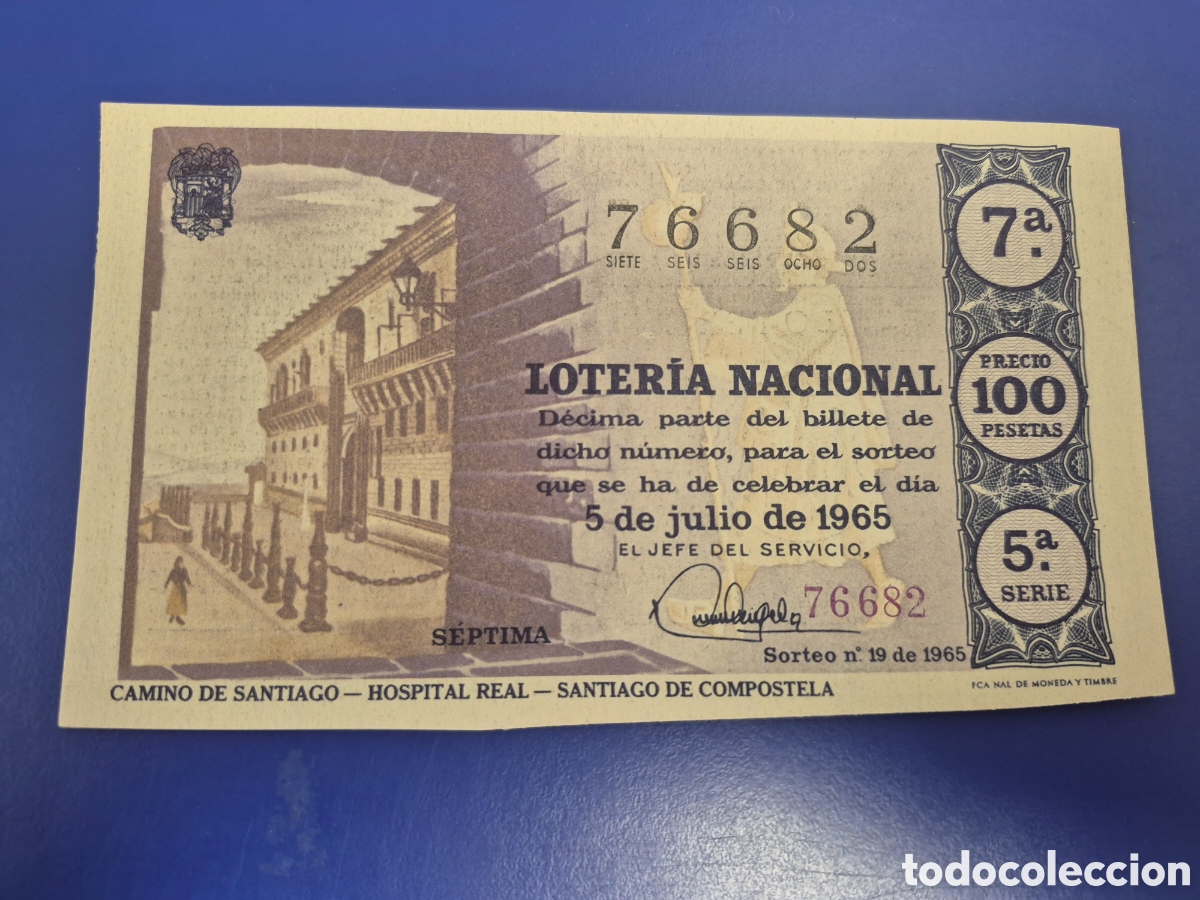 Loter&iacute;a Nacional: LOTERIA NACIONAL SORTEO 19 DE 1965 SERIE 2