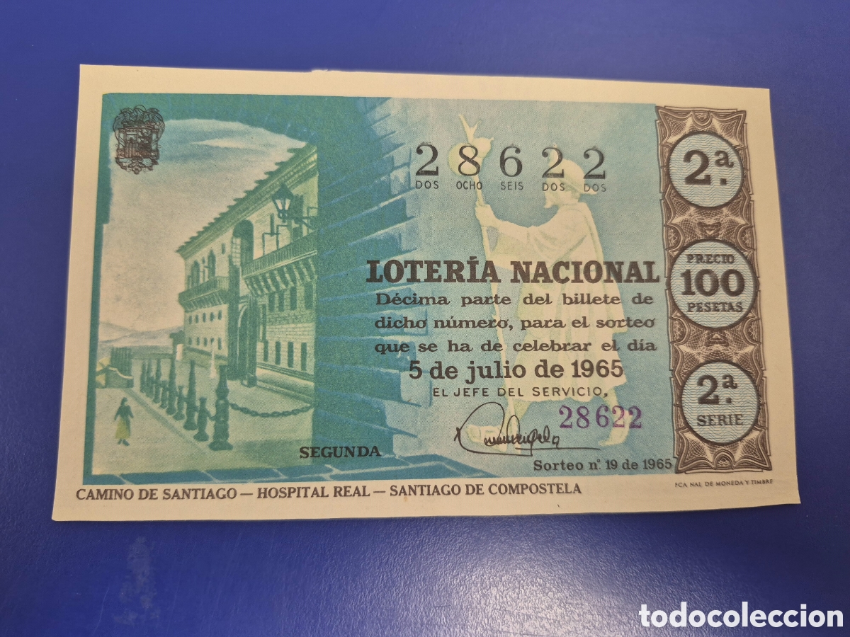 Loter&iacute;a Nacional: LOTERIA NACIONAL SORTEO 19 DE 1965 SERIE 2