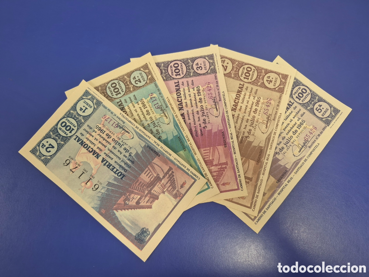 Loter&iacute;a Nacional: LOTERIA NACIONAL SORTEO 19 DE 1965 SERIE COMPLETA