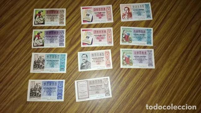 Loter&iacute;a Nacional: Once billetes de loter&iacute;a del a&ntilde;o 1980