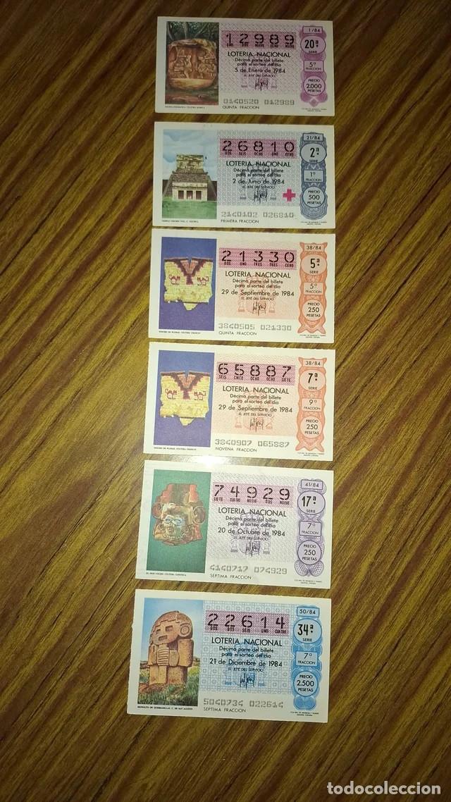 Loter&iacute;a Nacional: Seis billetes de loter&iacute;a del a&ntilde;o 1984