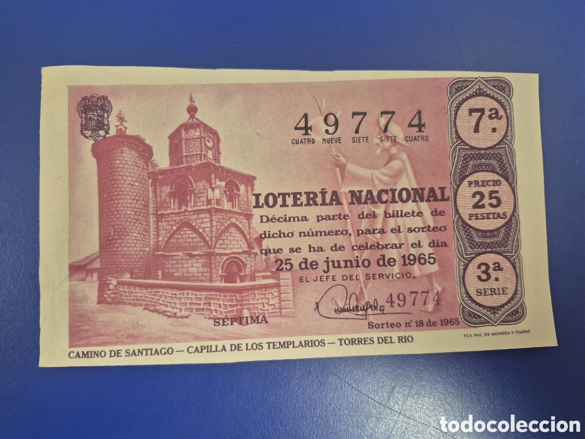 Loter&iacute;a Nacional: LOTERIA NACIONAL SORTEO 18 DE 1965 SERIE 3