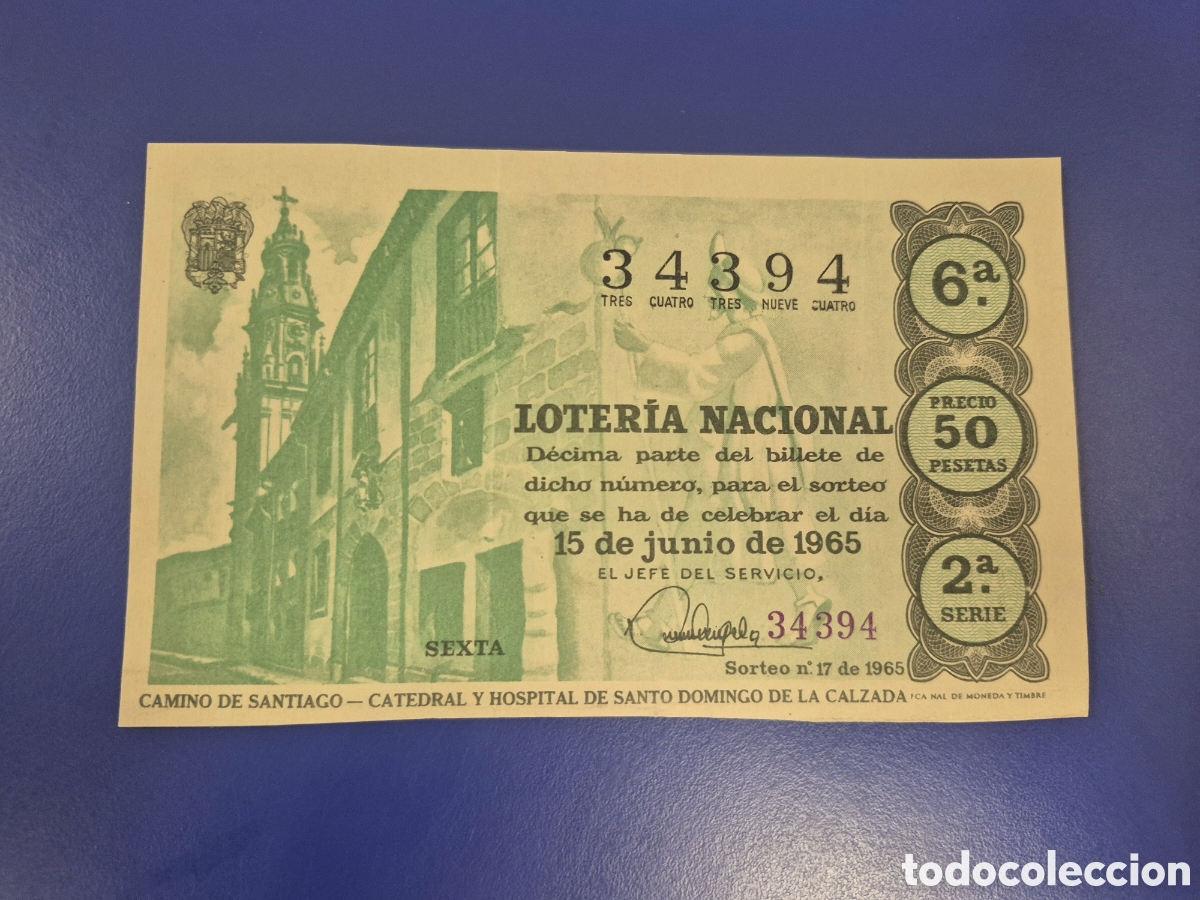 Loter&iacute;a Nacional: LOTERIA NACIONAL SORTEO 17 DE 1965 SERIE 2