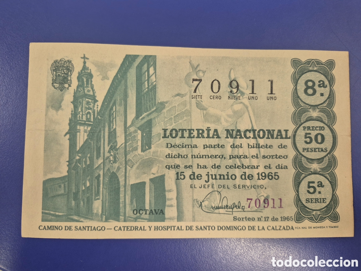 Loter&iacute;a Nacional: LOTERIA NACIONAL SORTEO 17 DE 1965 SERIE 5