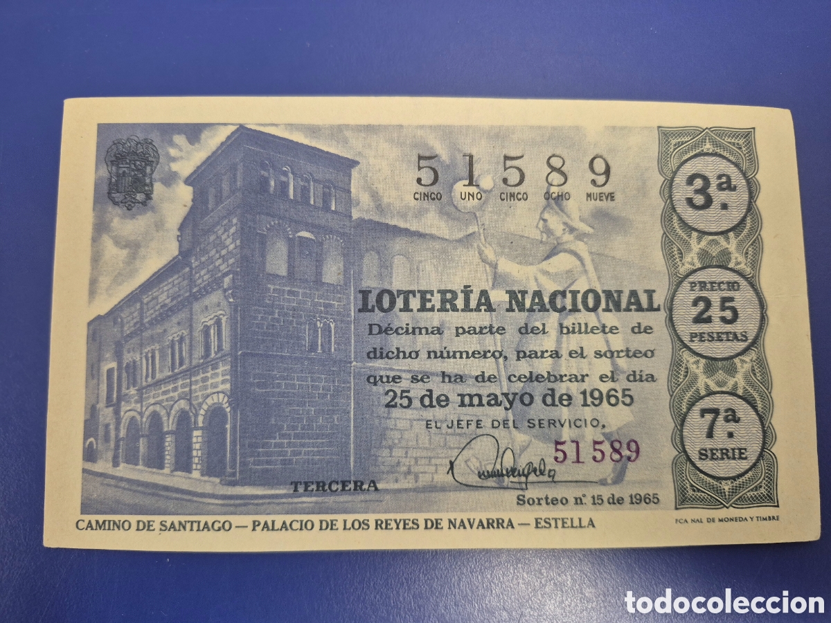 Loter&iacute;a Nacional: LOTERIA NACIONAL SORTEO 15 DE 1965 SERIE 7