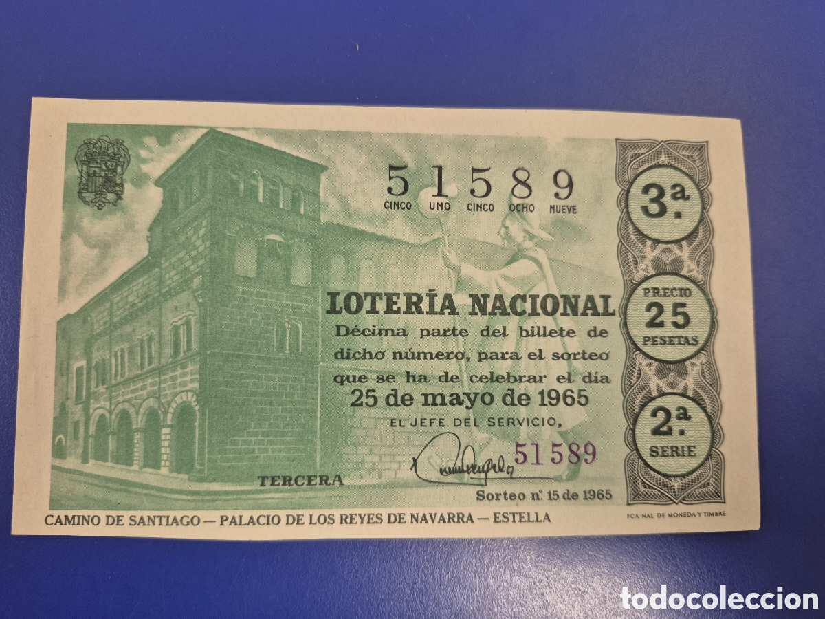 Loter&iacute;a Nacional: LOTERIA NACIONAL SORTEO 15 DE 1965 SERIE 2
