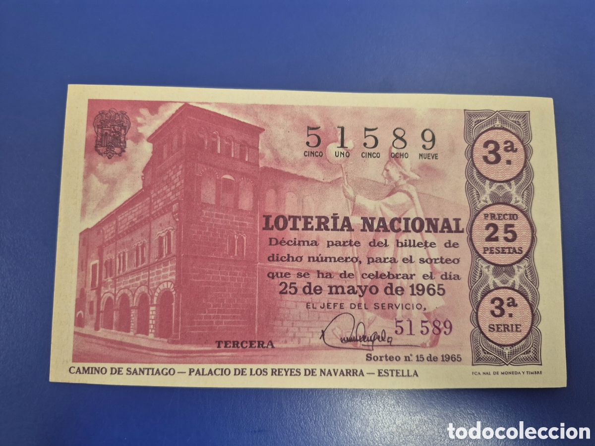 Loter&iacute;a Nacional: LOTERIA NACIONAL SORTEO 15 DE 1965 SERIE 3