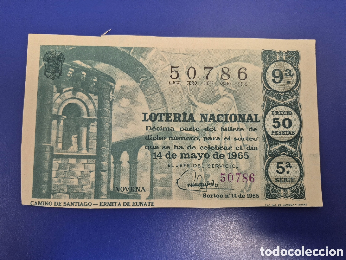 Loter&iacute;a Nacional: LOTERIA NACIONAL SORTEO 15 DE 1965 SERIE 1