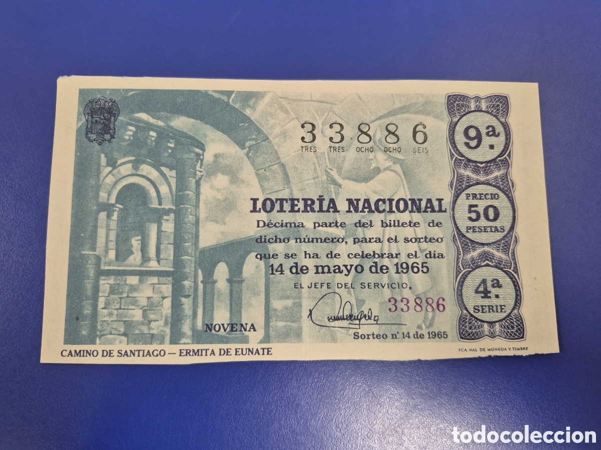 Loter&iacute;a Nacional: LOTERIA NACIONAL SORTEO 14 DE 1965 SERIE 4
