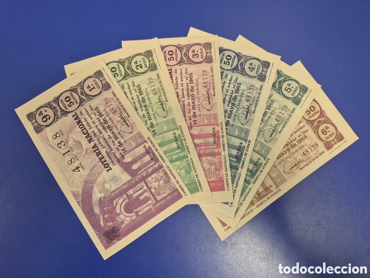 Loter&iacute;a Nacional: LOTERIA NACIONAL SORTEO 14 DE 1965 SERIE COMPLETA