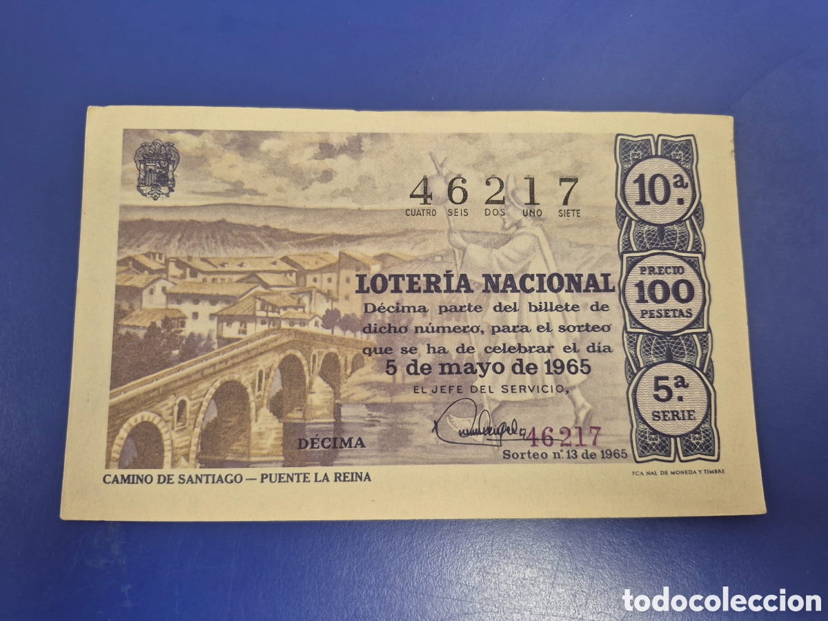 Loter&iacute;a Nacional: LOTERIA NACIONAL SORTEO 13 DE 1965 SERIE 5