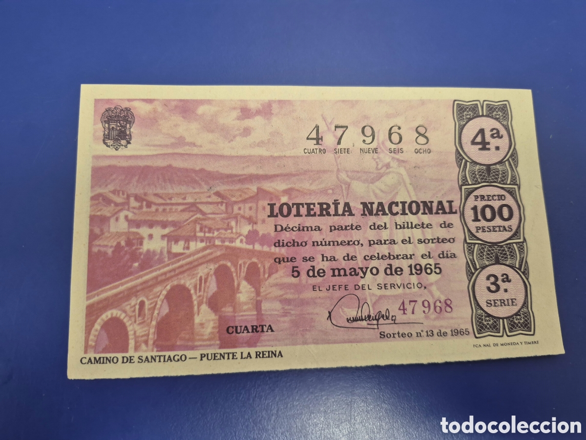 Loter&iacute;a Nacional: LOTERIA NACIONAL SORTEO 13 DE 1965 SERIE 3