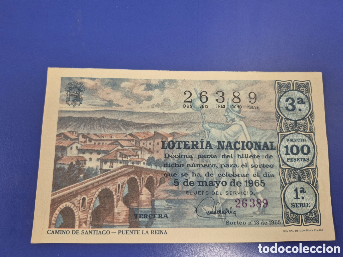 Loter&iacute;a Nacional: LOTERIA NACIONAL SORTEO 13 DE 1965 SERIE 1