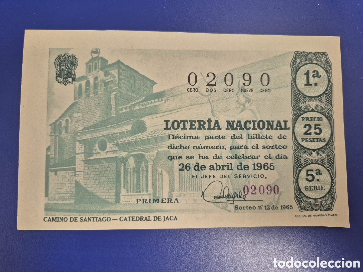 Loter&iacute;a Nacional: LOTERIA NACIONAL SORTEO 12 DE 1965 SERIE 5