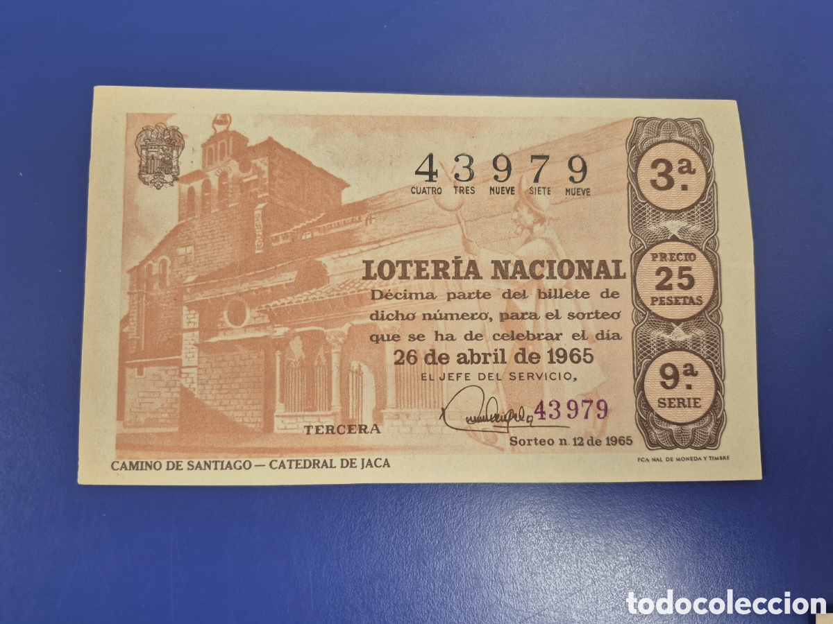 Loter&iacute;a Nacional: LOTERIA NACIONAL SORTEO 12 DE 1965 SERIE 9