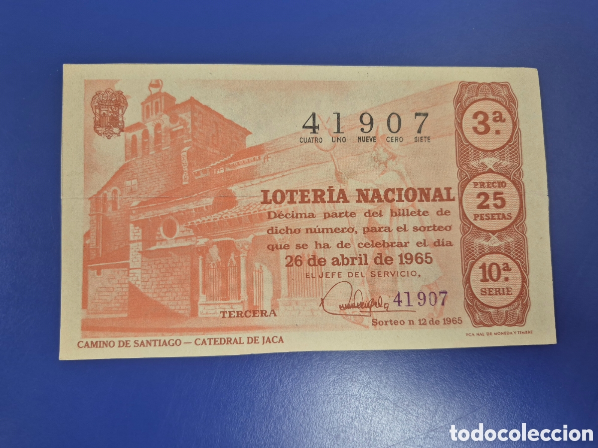 Loter&iacute;a Nacional: LOTERIA NACIONAL SORTEO 12 DE 1965 SERIE 10