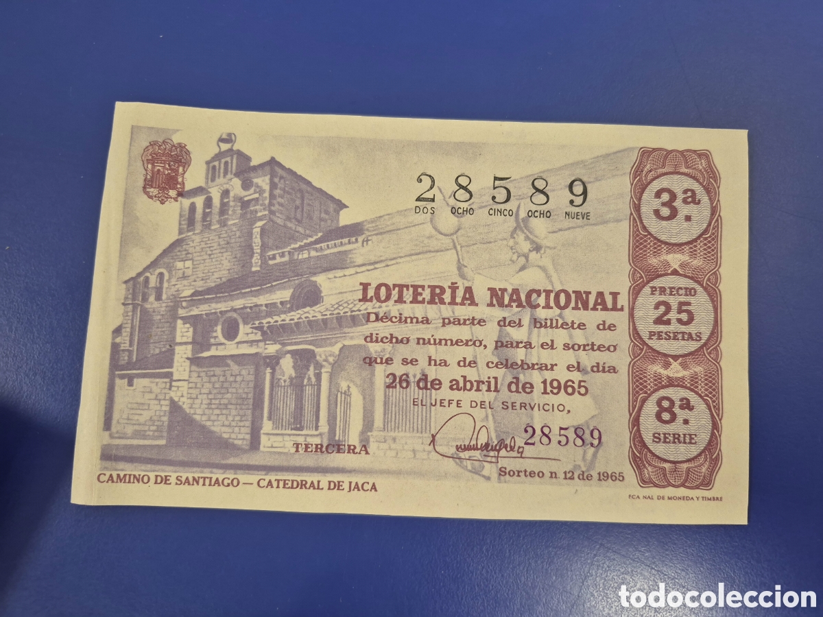Loter&iacute;a Nacional: LOTERIA NACIONAL SORTEO 12 DE 1965 SERIE 8