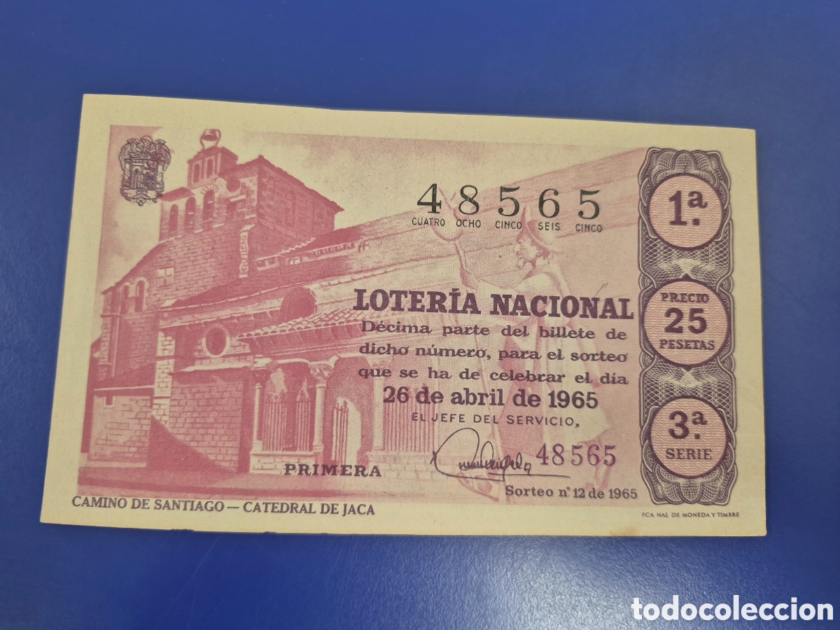 Loter&iacute;a Nacional: LOTERIA NACIONAL SORTEO 12 DE 1965 SERIE 3