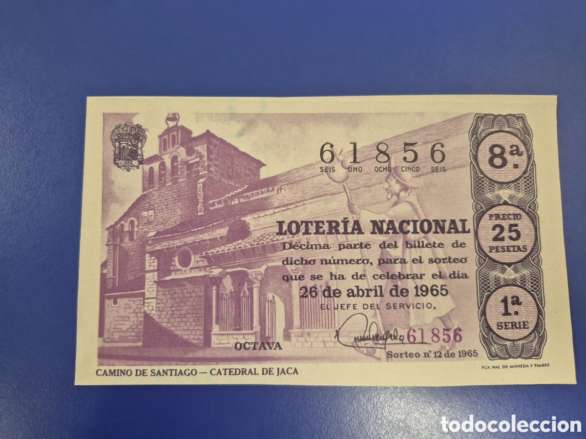 Loter&iacute;a Nacional: LOTERIA NACIONAL SORTEO 12 DE 1965 SERIE 1
