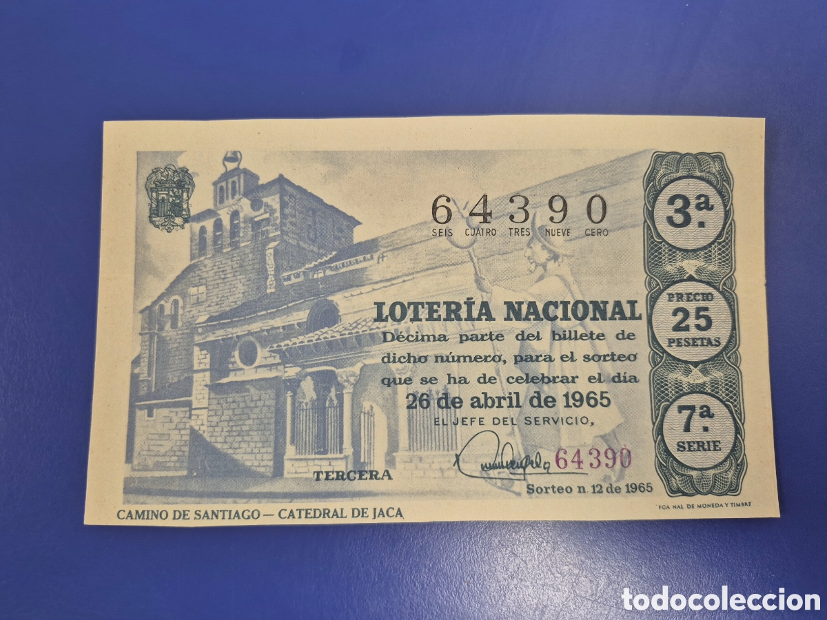 Loter&iacute;a Nacional: LOTERIA NACIONAL SORTEO 12 DE 1965 SERIE