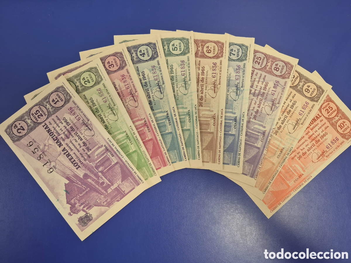 Loter&iacute;a Nacional: LOTERIA NACIONAL SORTEO 12 DE 1965 SERIE COMPLETA