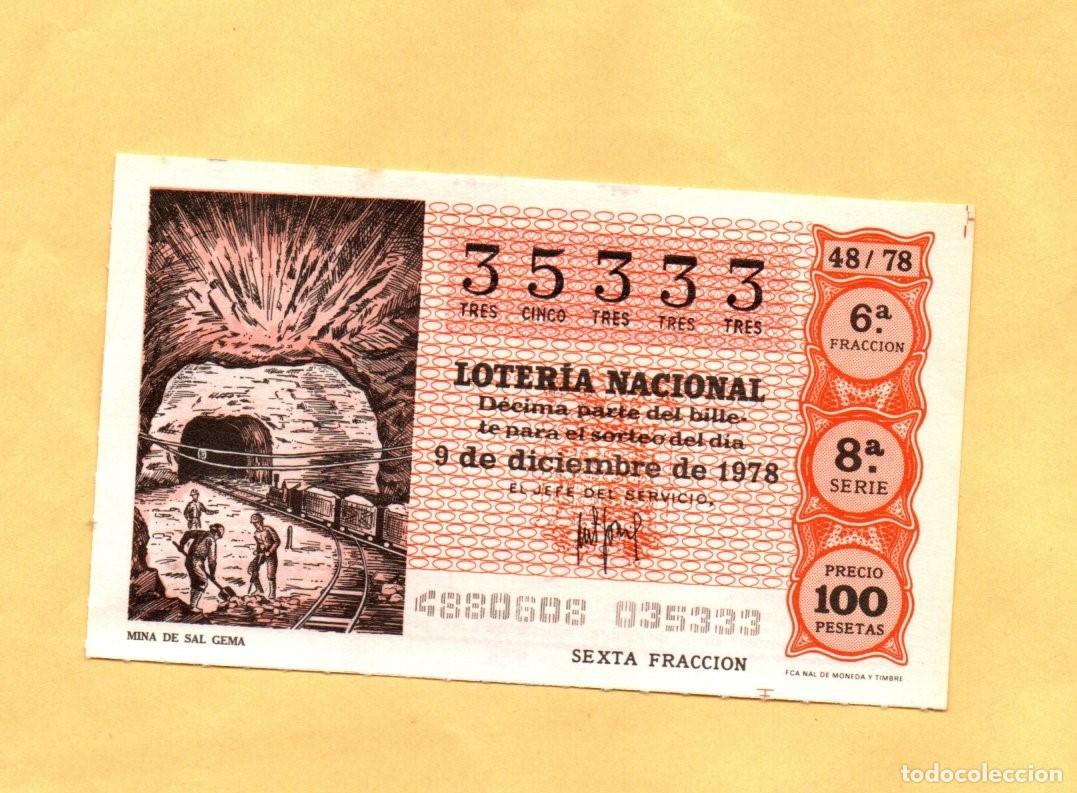 Loter&iacute;a Nacional: LOTERIA NACIONAL 1978 SORTEO N&ordm; 48 SERIE 8&ordf; NUMERO 35333*