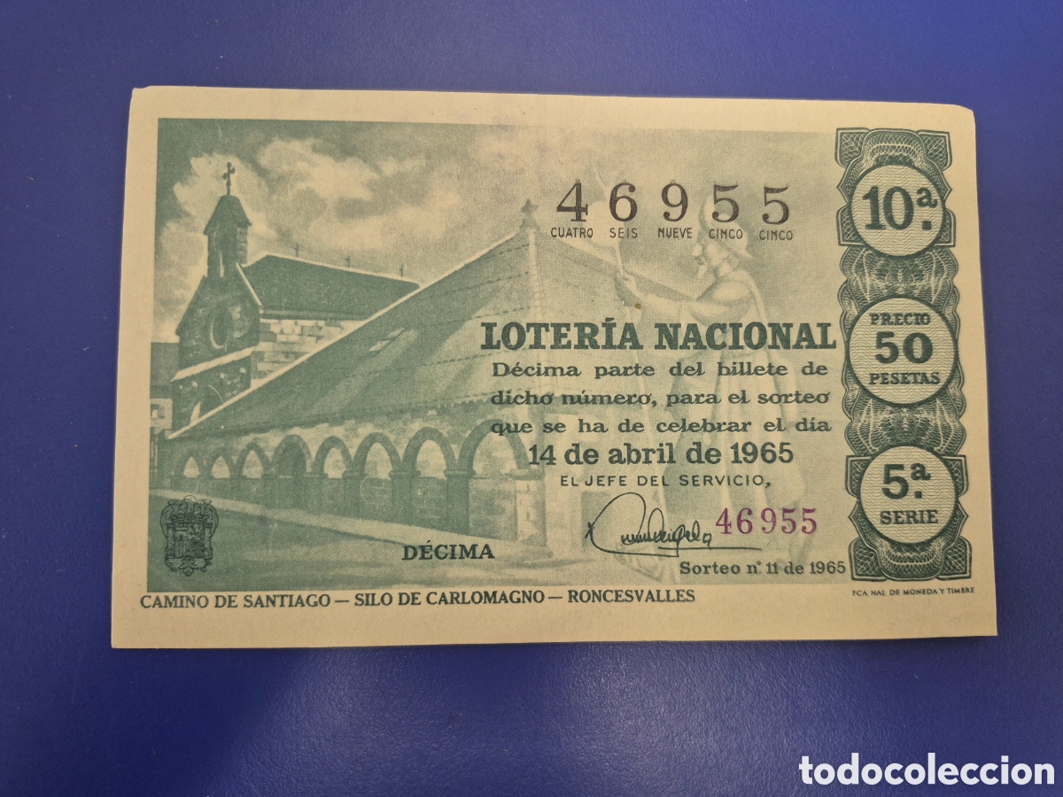 Loter&iacute;a Nacional: LOTERIA NACIONAL SORTEO 11 DE 1965 SERIE 5