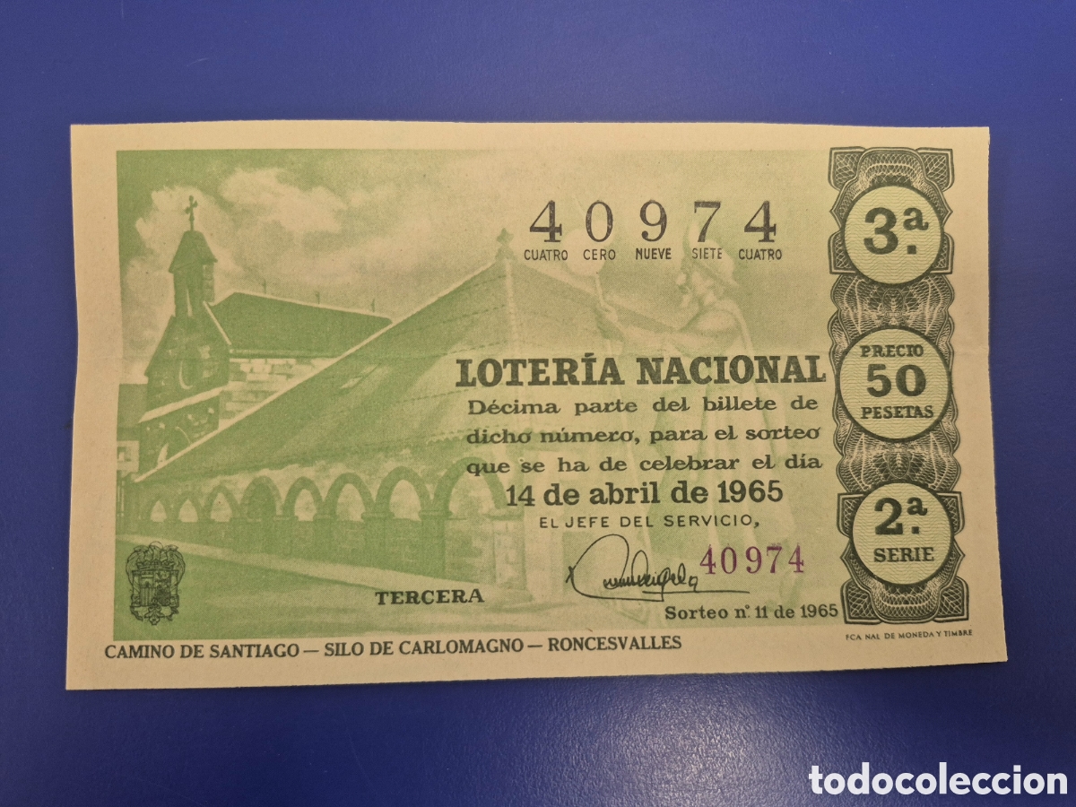 Loter&iacute;a Nacional: LOTERIA NACIONAL SORTEO 11 DE 1965 SERIE 2
