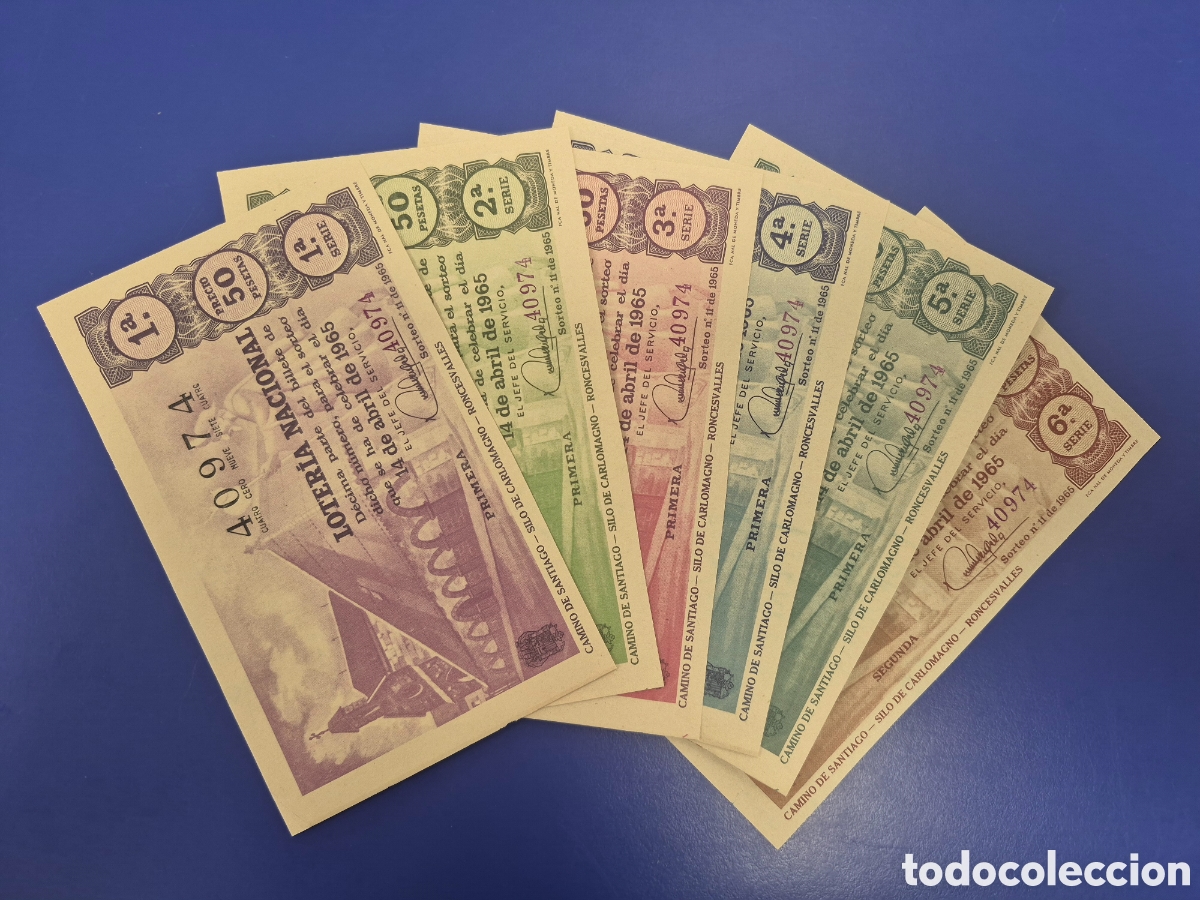 Loter&iacute;a Nacional: LOTERIA NACIONAL SORTEO 11 DE 1965 SERIE COMPLETA
