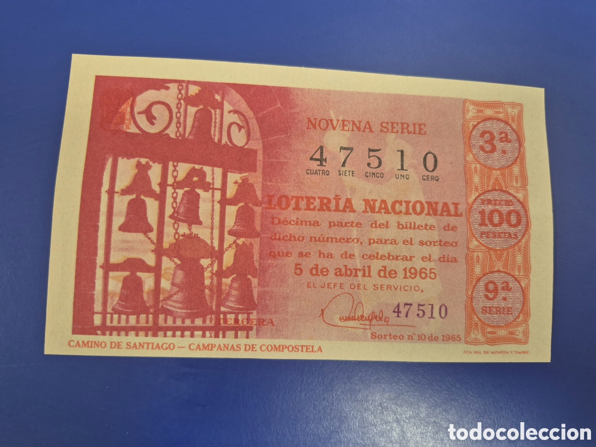 Loter&iacute;a Nacional: LOTERIA NACIONAL SORTEO 10 DE 1965 SERIE 9