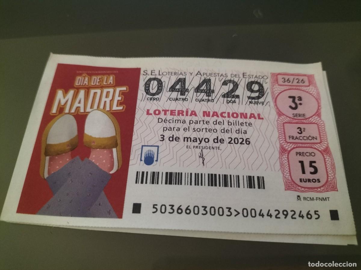 Loter&iacute;a Nacional: 1 DECIMO LOTERIA SABADO 3 MAYO 2026 36/26 DIA DE LA MADRE ( ZAPATILLAS CASA