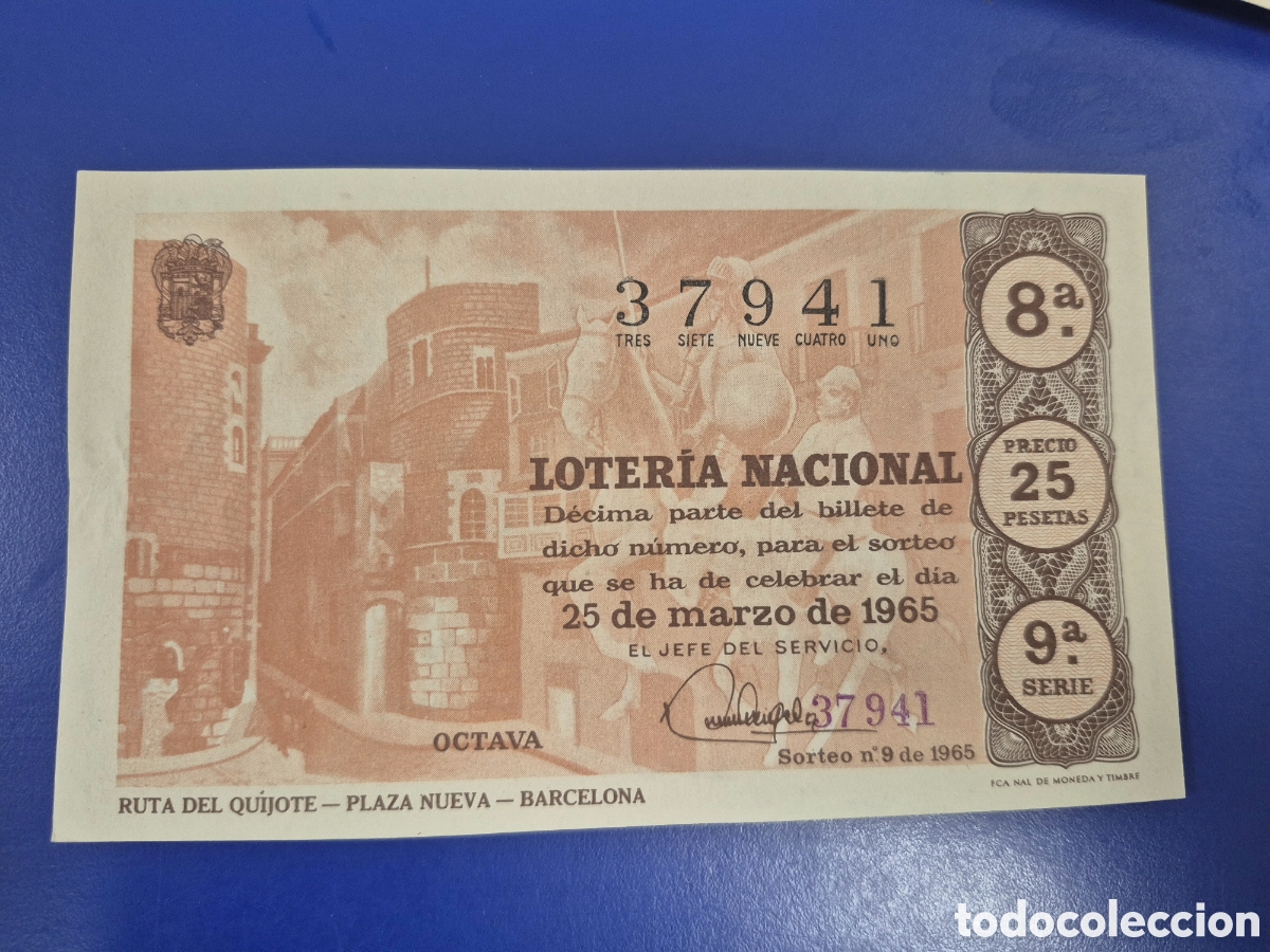 Loter&iacute;a Nacional: LOTERIA NACIONAL SORTEO 9 DE 1965 SORTEO 9