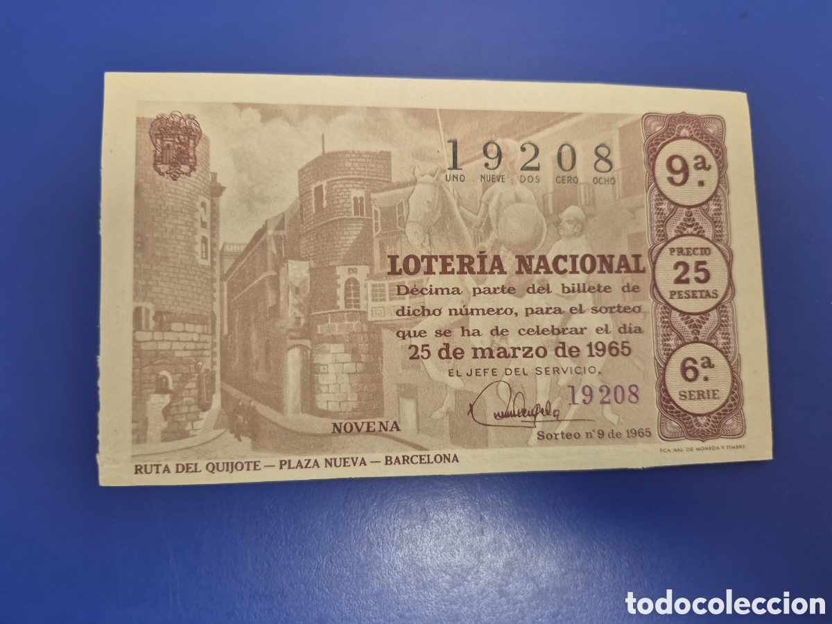 Loter&iacute;a Nacional: LOTERIA NACIONAL SORTEO 9 DE 1965 SORTEO 6
