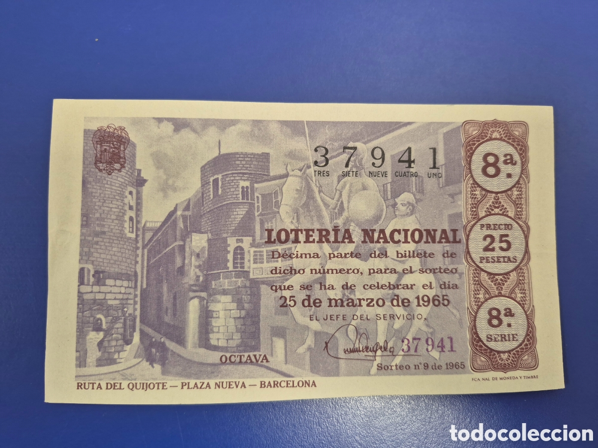 Loter&iacute;a Nacional: LOTERIA NACIONAL SORTEO 9 DE 1965 SORTEO 8