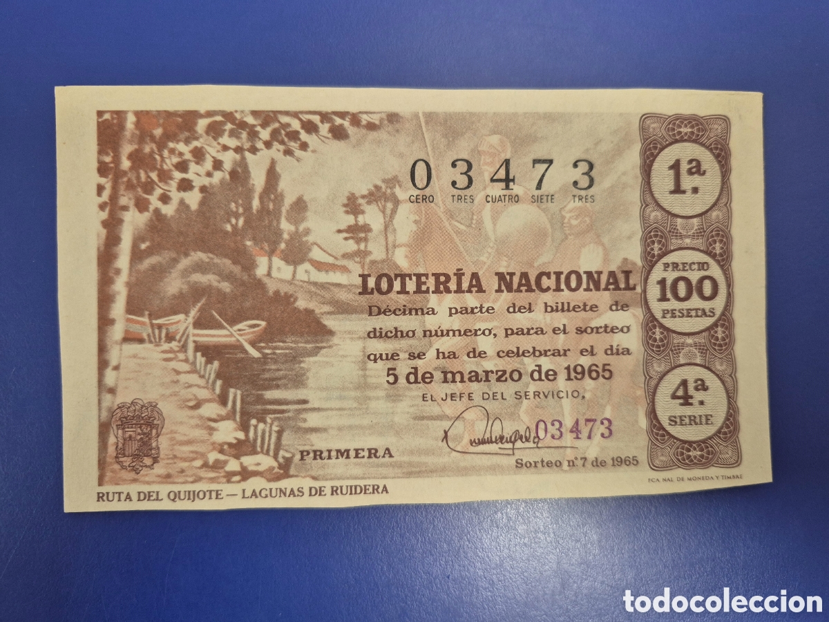 Loter&iacute;a Nacional: LOTERIA NACIONAL SORTEO 7 DE 1965 SORTEO 4