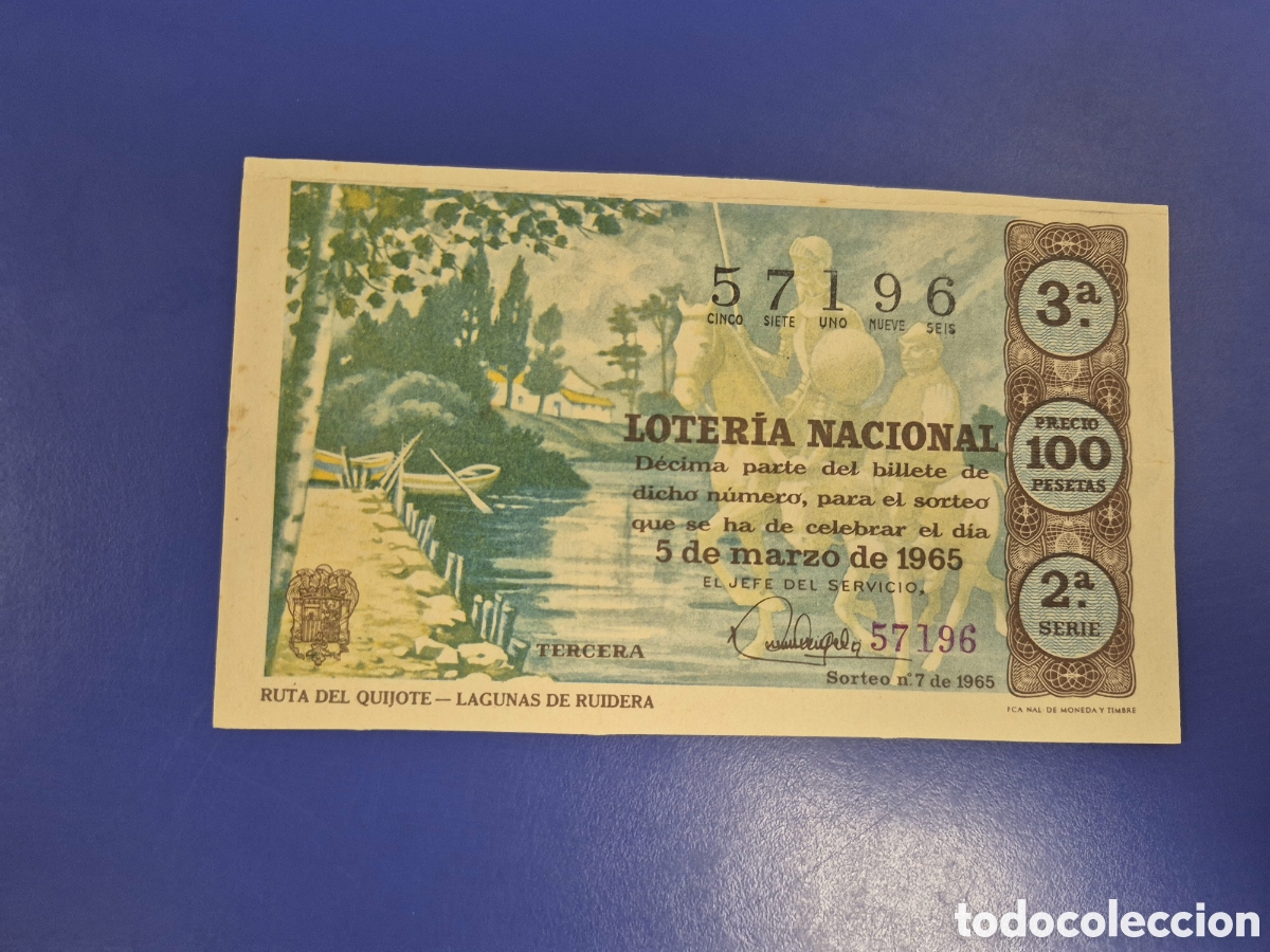 Loter&iacute;a Nacional: LOTERIA NACIONAL SORTEO 7 DE 1965 SORTEO 2